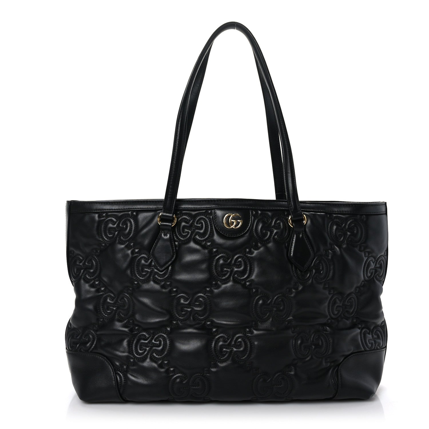 Gucci Calfskin GG Matelasse Medium Ophidia Shopping Tote Black 1 of 9