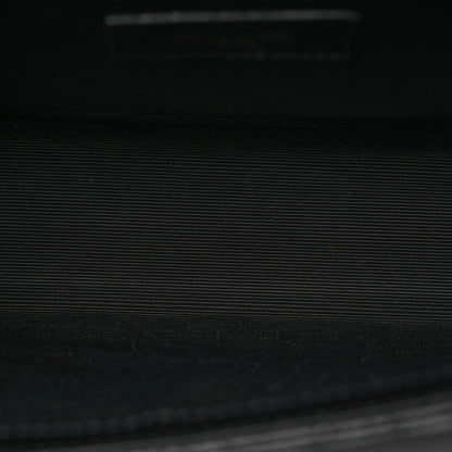 Saint Laurent Grain De Poudre Textured Mixed Matelasse Triquilt Medium Monogram Monochrome Satchel Black 5 of 11