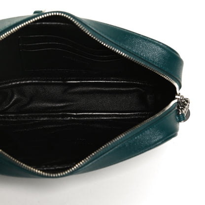 Saint Laurent Grain De Poudre Matelasse Monogram Mini Lou Camera Bag Petrol Green 5 of 12
