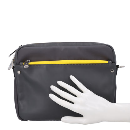 Fendi Nylon Vitello Century Opaco Mini Bug Eyes Flat Messenger  Mud Asfalto Sole 2 of 10