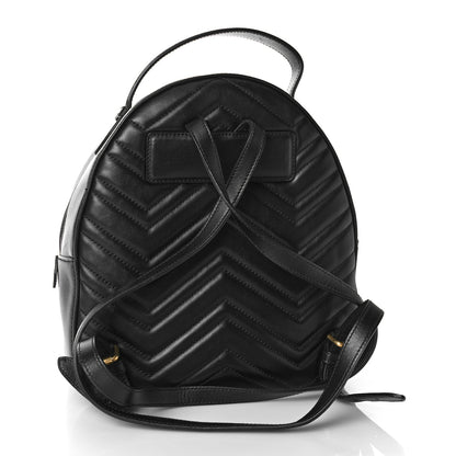 Gucci Calfskin Matelasse GG Marmont Dome Backpack Black 3 of 11