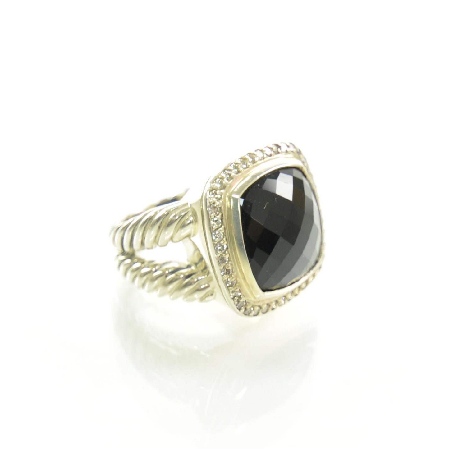 Sterling Silver Diamond Black Onyx 14mm Albion Ring 54 7