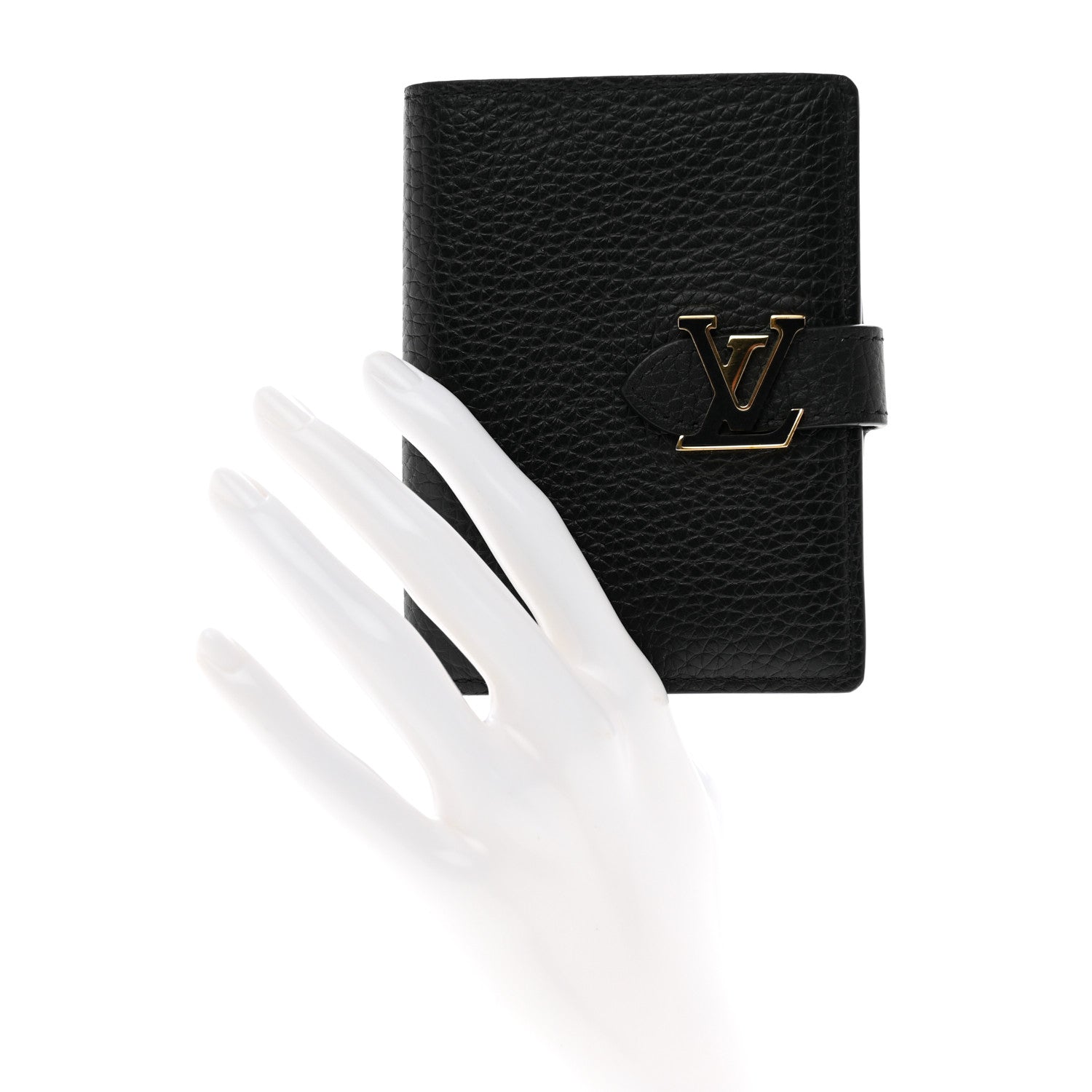 Louis Vuitton Taurillon Capucines Vertical Compact Wallet Black 2 of 7