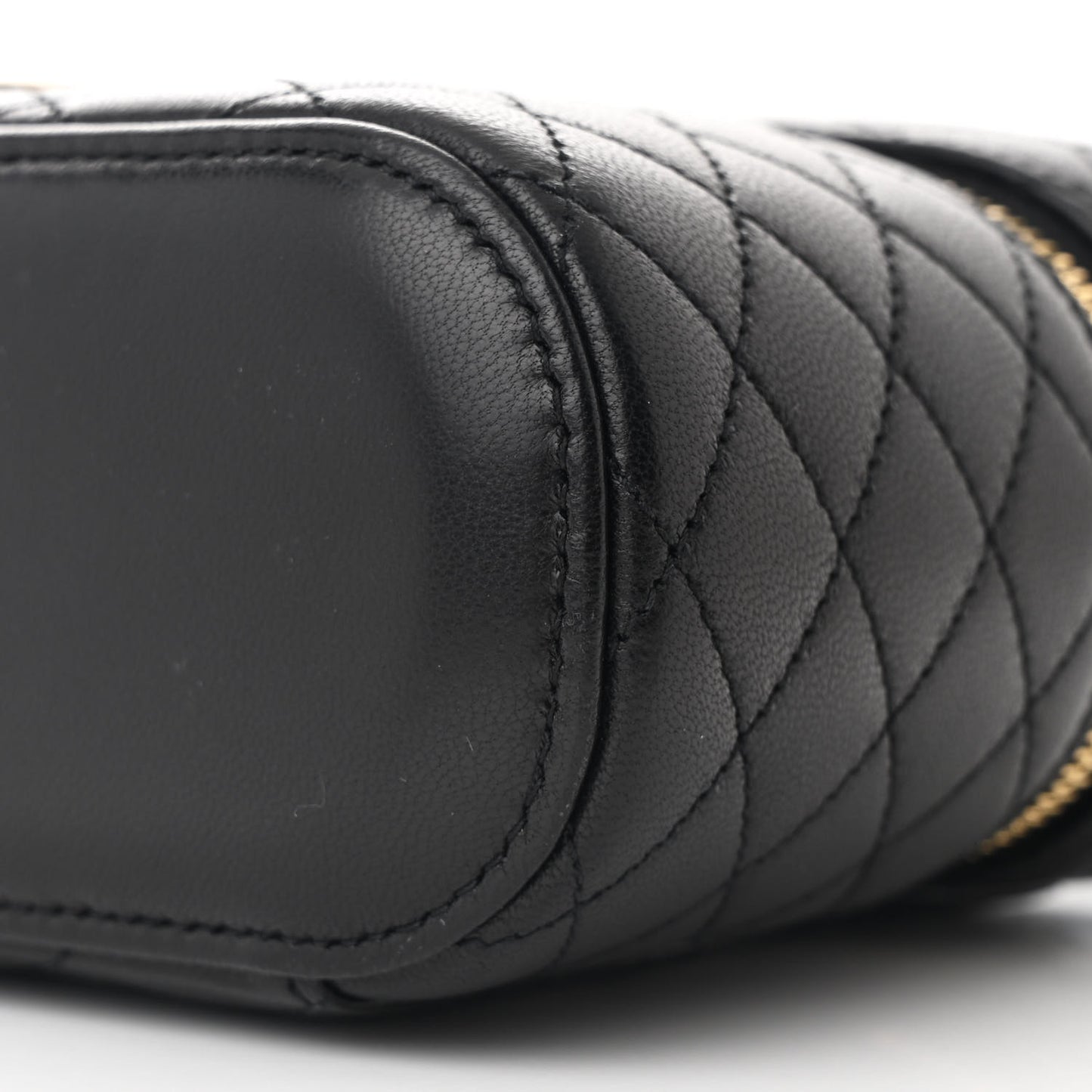 Lambskin Quilted Mini Gaby Vanity Case Black