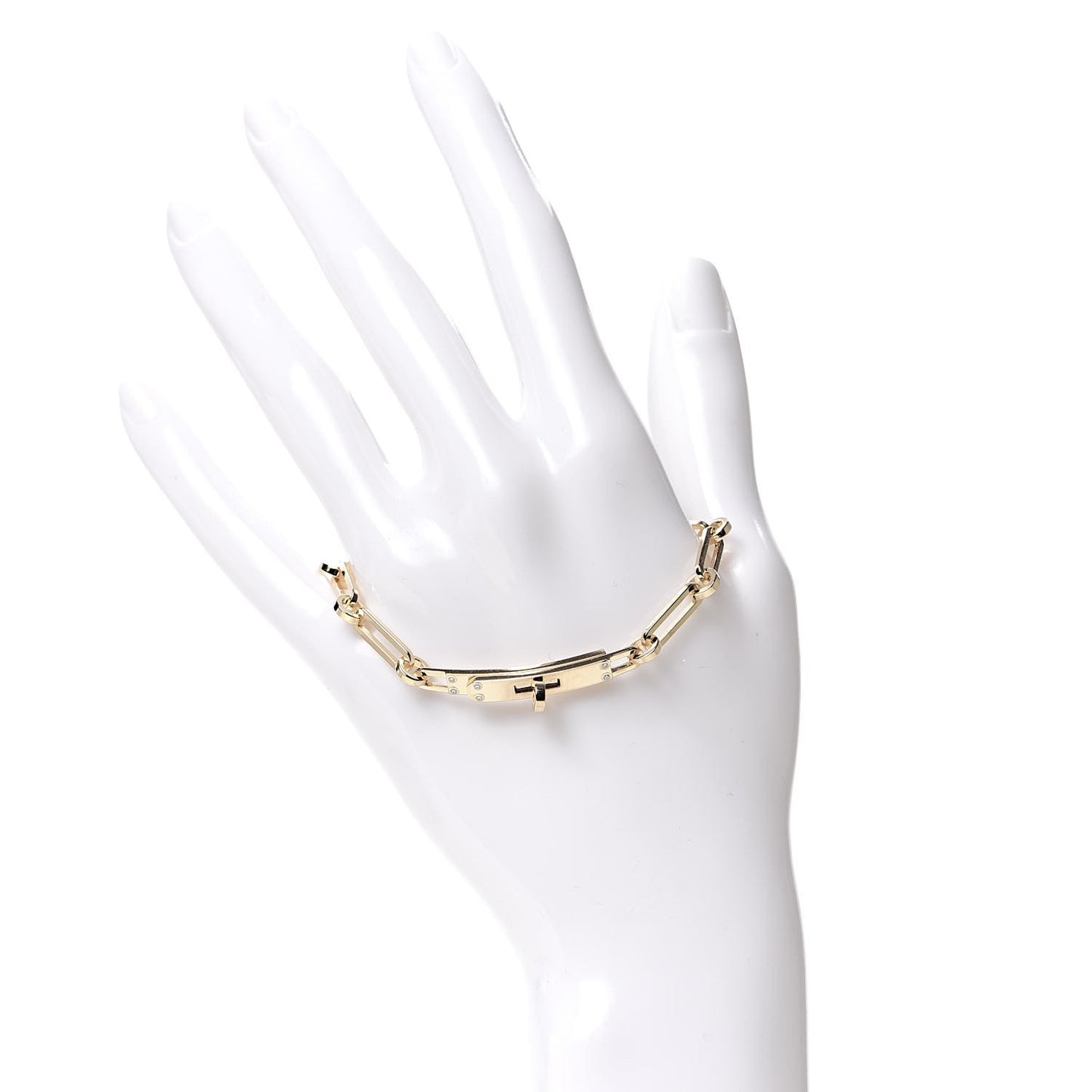 18K Yellow Gold Diamond PM Kelly Chaine Bracelet ST