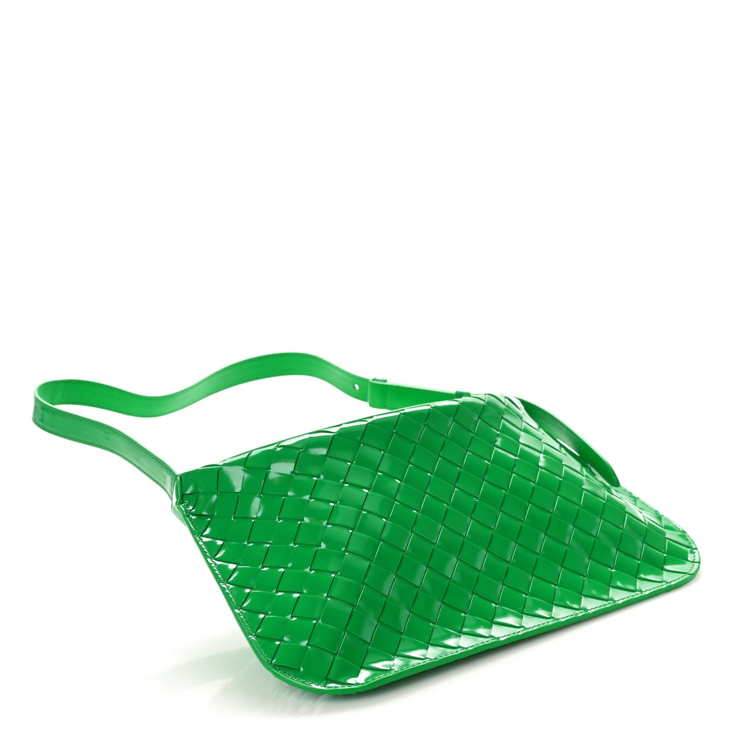 Spazzolato Intrecciato Flap Shoulder Bag Parakeet