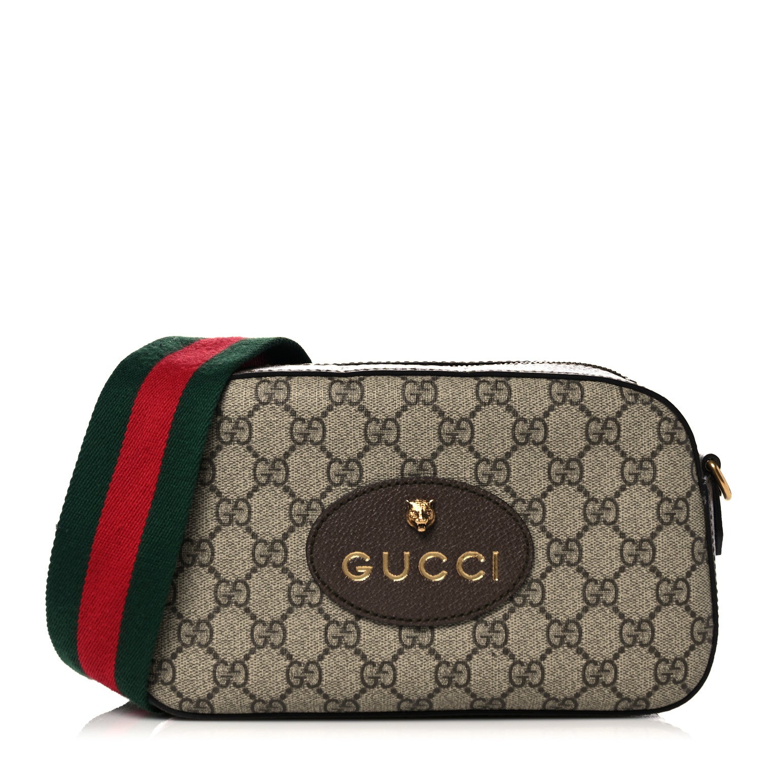 Gucci GG Supreme Monogram Web Neo Vintage Shoulder Bag Beige New Acero Crop 1 of 13