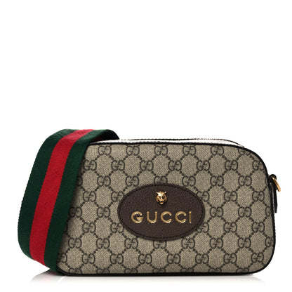 Gucci GG Supreme Monogram Web Neo Vintage Shoulder Bag Beige New Acero Crop 1 of 13