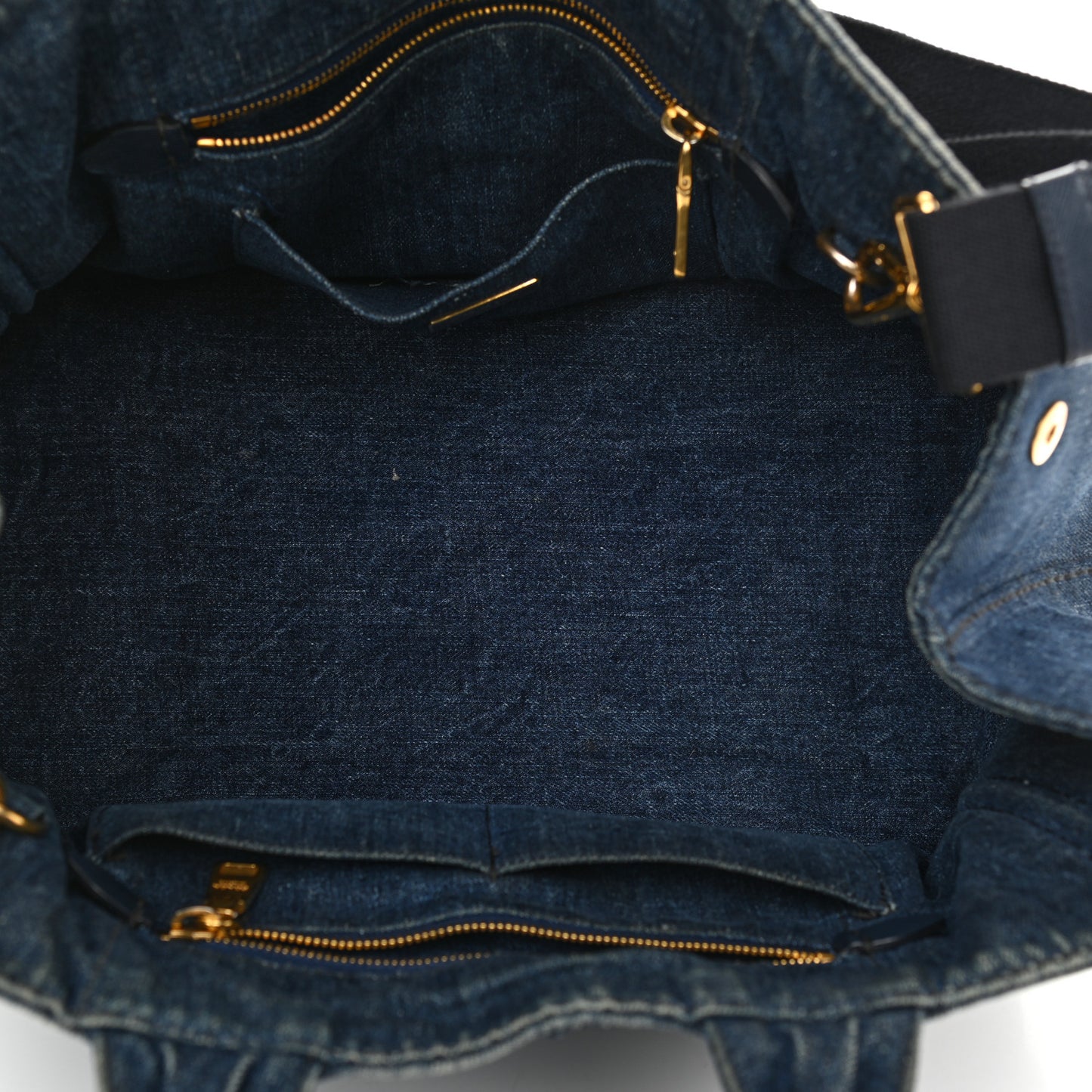 Denim Logo Tote Bleu
