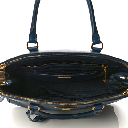 Prada Saffiano Lux Medium Double Zip Tote Bluette 7 of 11