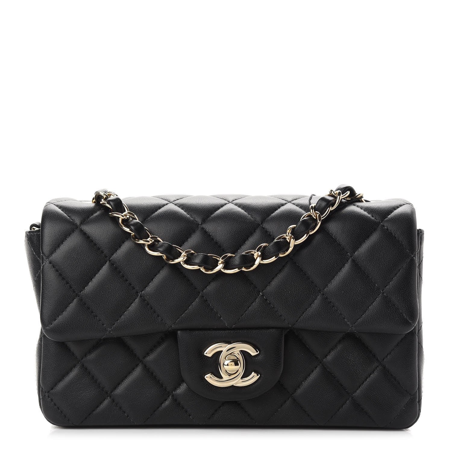 Chanel Lambskin Quilted Mini Rectangular Flap Black 1 of 9