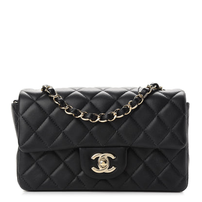 Chanel Lambskin Quilted Mini Rectangular Flap Black 1 of 9