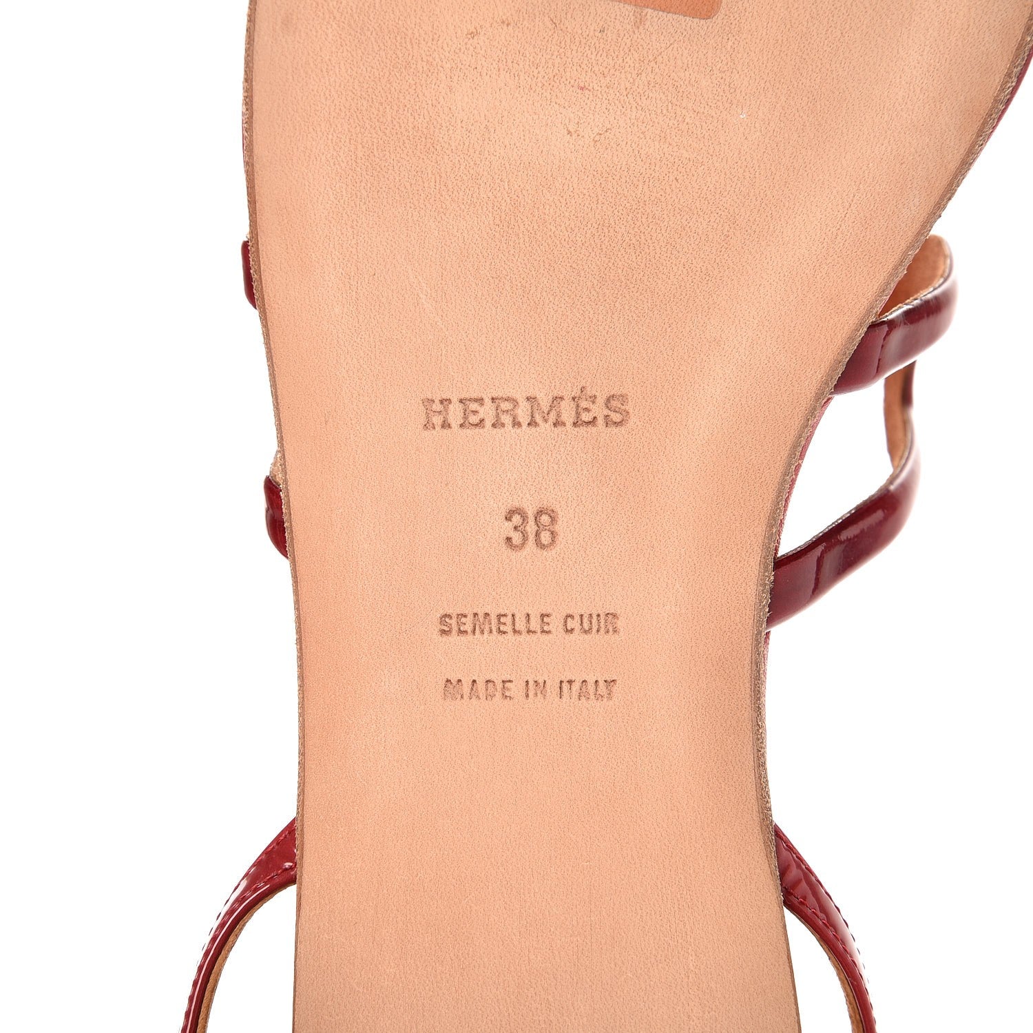 Hermes Nappa Patent Gladiator Sandals 38 Red 6 of 9