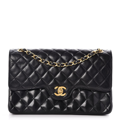 Chanel Lambskin Quilted Medium Double Flap Black 1 of 10