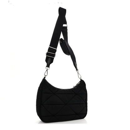 Prada Tessuto Nylon Triangle Quilted Padded Patchwork System Shoulder Bag Black 3 of 10
