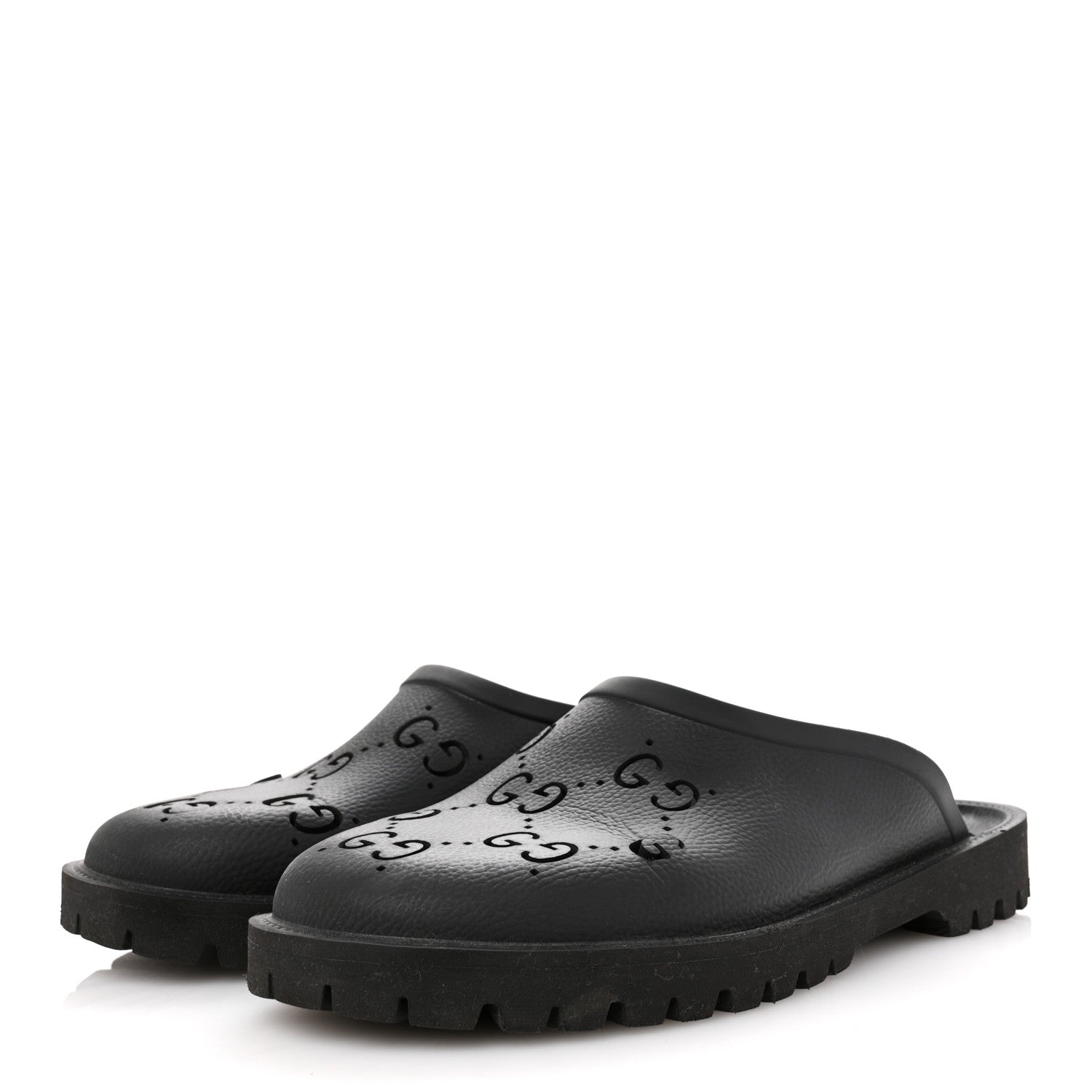 Gucci Rubber GG Monogram Mens Sandals 11 Black 4 of 12