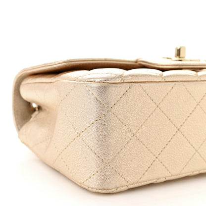 Chanel Metallic Lambskin Quilted Mini Rectangular Flap Gold 9 of 10
