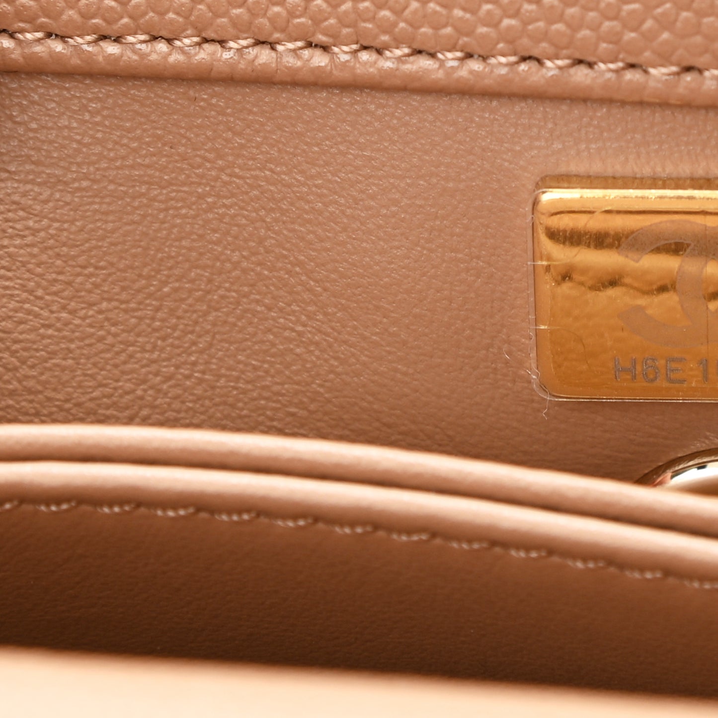 Caviar Quilted Mini Coco Handle Flap Brown