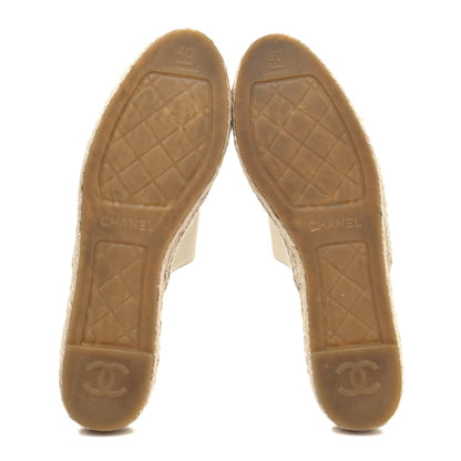 Chanel Goatskin CC Espadrille Mules 40 Ivory 5 of 9