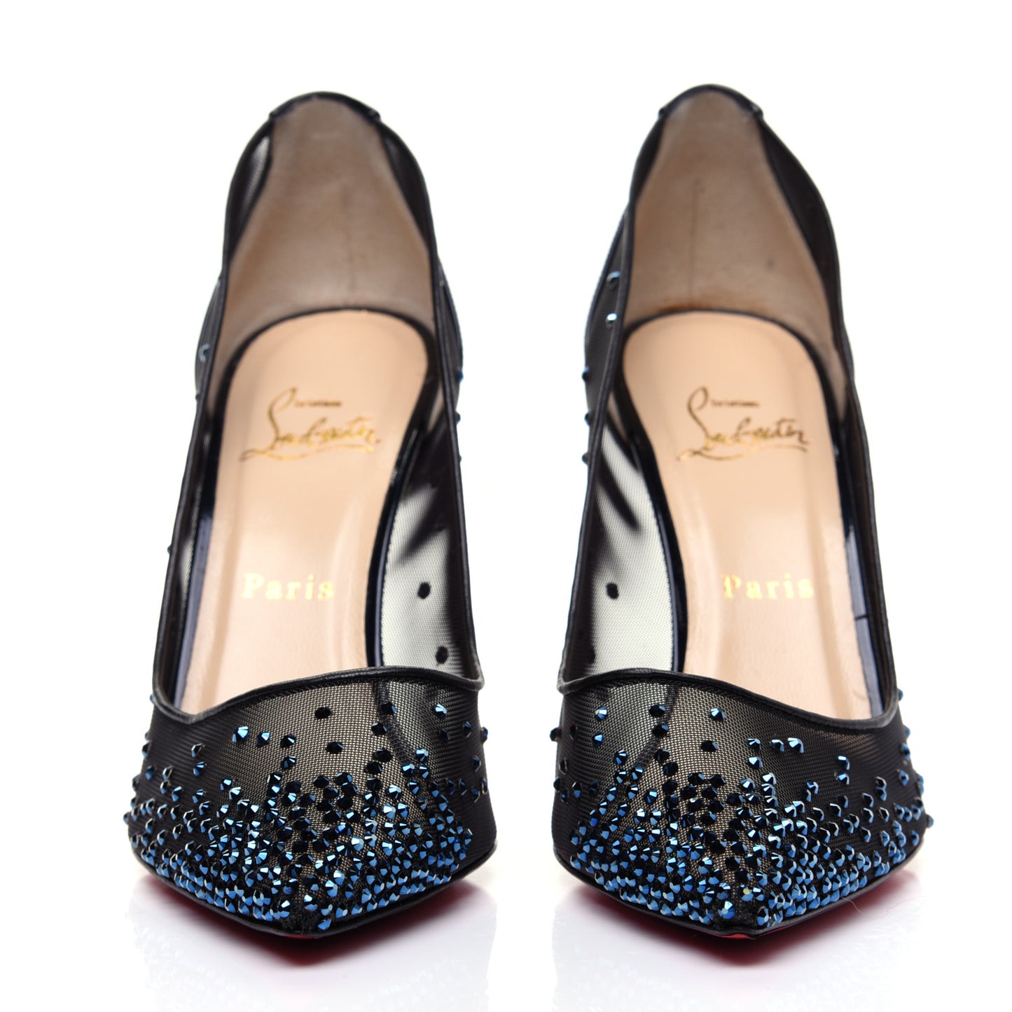Rete Specchio Crystal Strass Follies 100 Pumps 39.5 Blue
