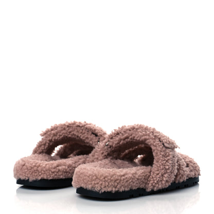 Hermes Woolskin Womens Chypre Sandals 36 Bois De Santal 4 of 8