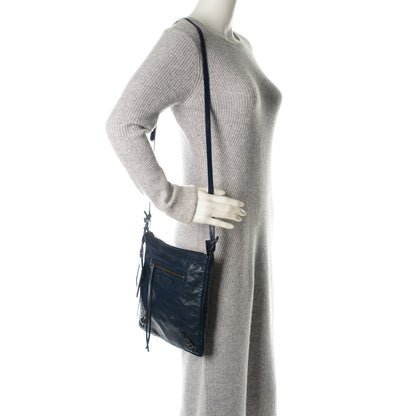 Balenciaga Agneau Classic Hardware Flat Crossbody Bleu Obscur 2 of 7