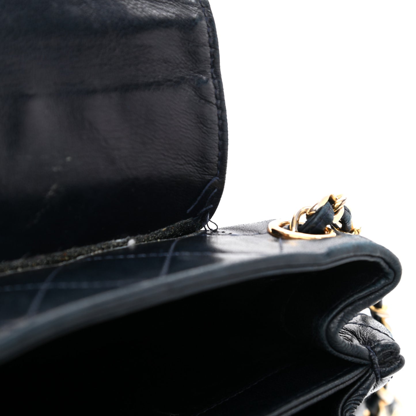 Lambskin CC Tassel Shoulder Bag Navy