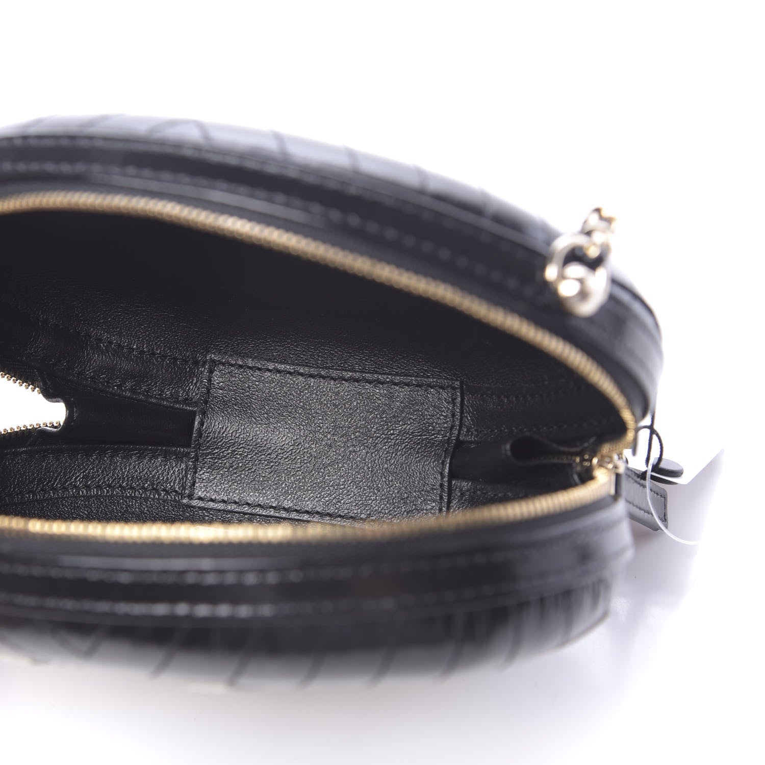 Chanel Lambskin Embroidered Chevron Quilted La Pausa Tassel Clutch Black 5 of 10
