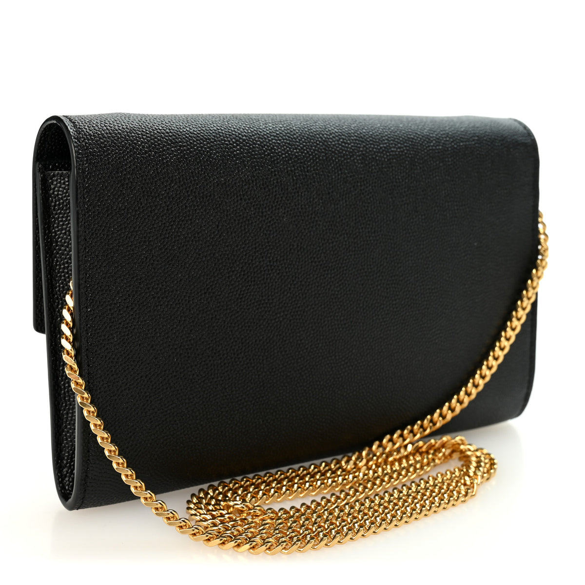 Saint Laurent Grain de Poudre Uptown Chain Wallet Black 4 of 11