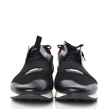 Balenciaga Mesh Calfskin Neoprene Mens Race Runner Sneakers 46 Black Red 2 of 11