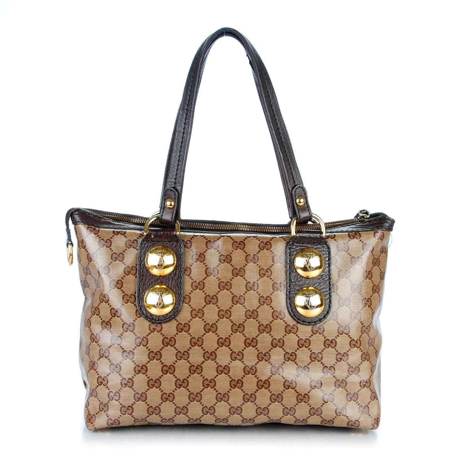 Crystal Monogram Small Babouska Tote Dark Brown