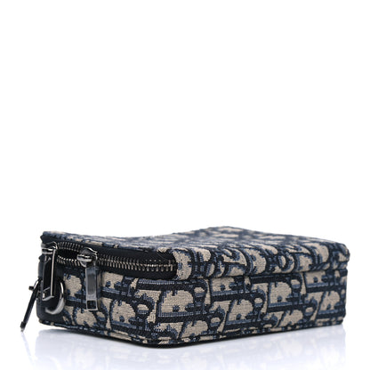Christian Dior Oblique Pouch Navy Blue 3 of 4