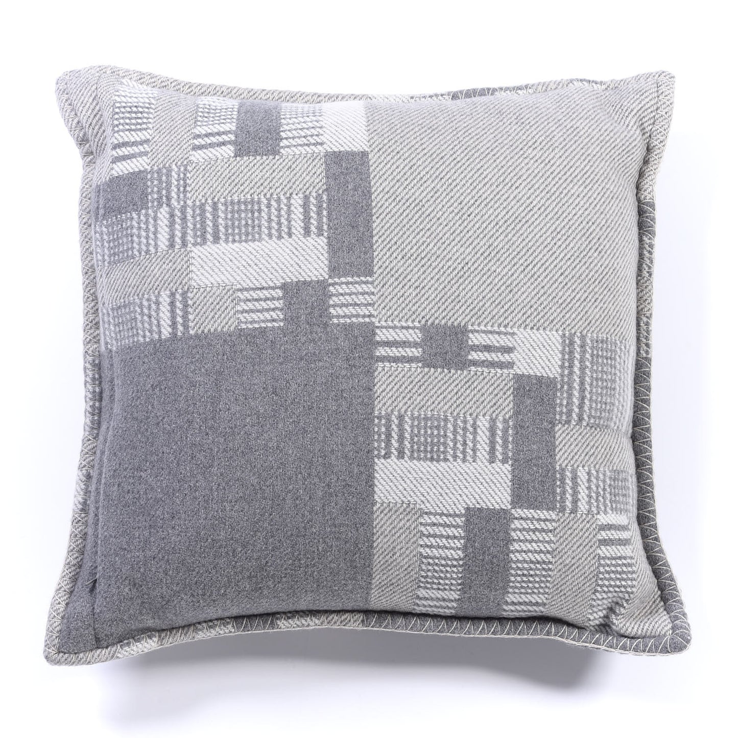 Wool Cashmere Avalon Paper Block Pillow Gris Acier