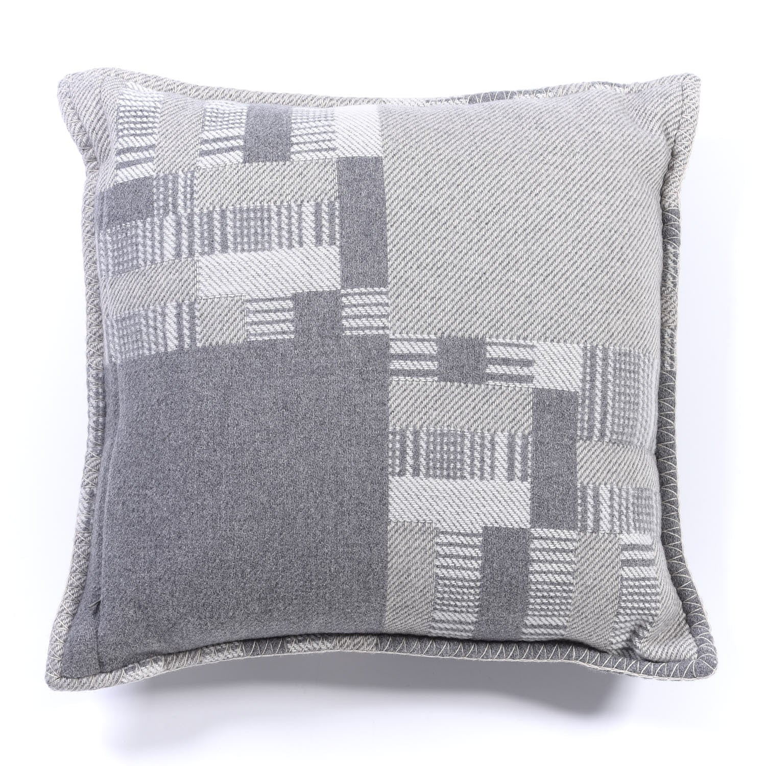 Hermes Wool Cashmere Avalon Paper Block Pillow Gris Acier 2 of 3