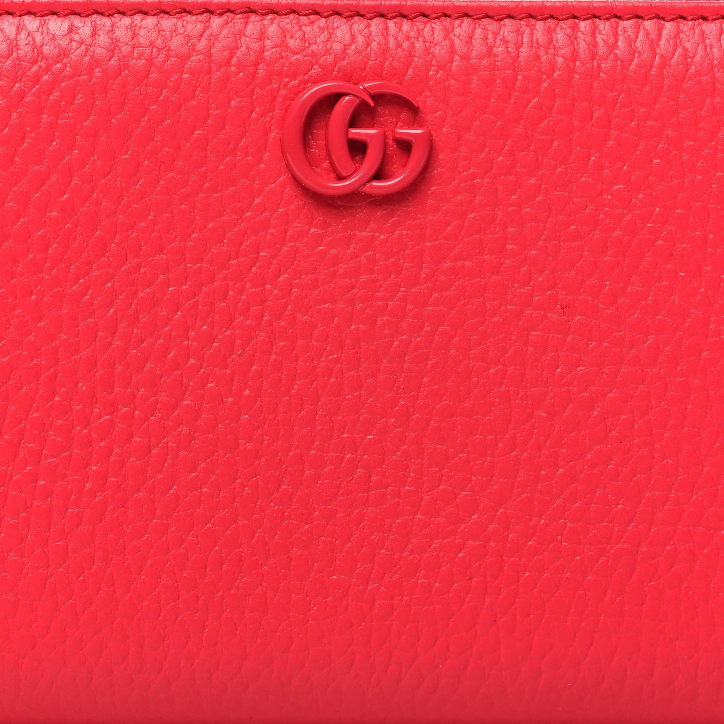 Dollar Calfskin Monochrome GG Marmont Zip Around Wallet Runway Coral