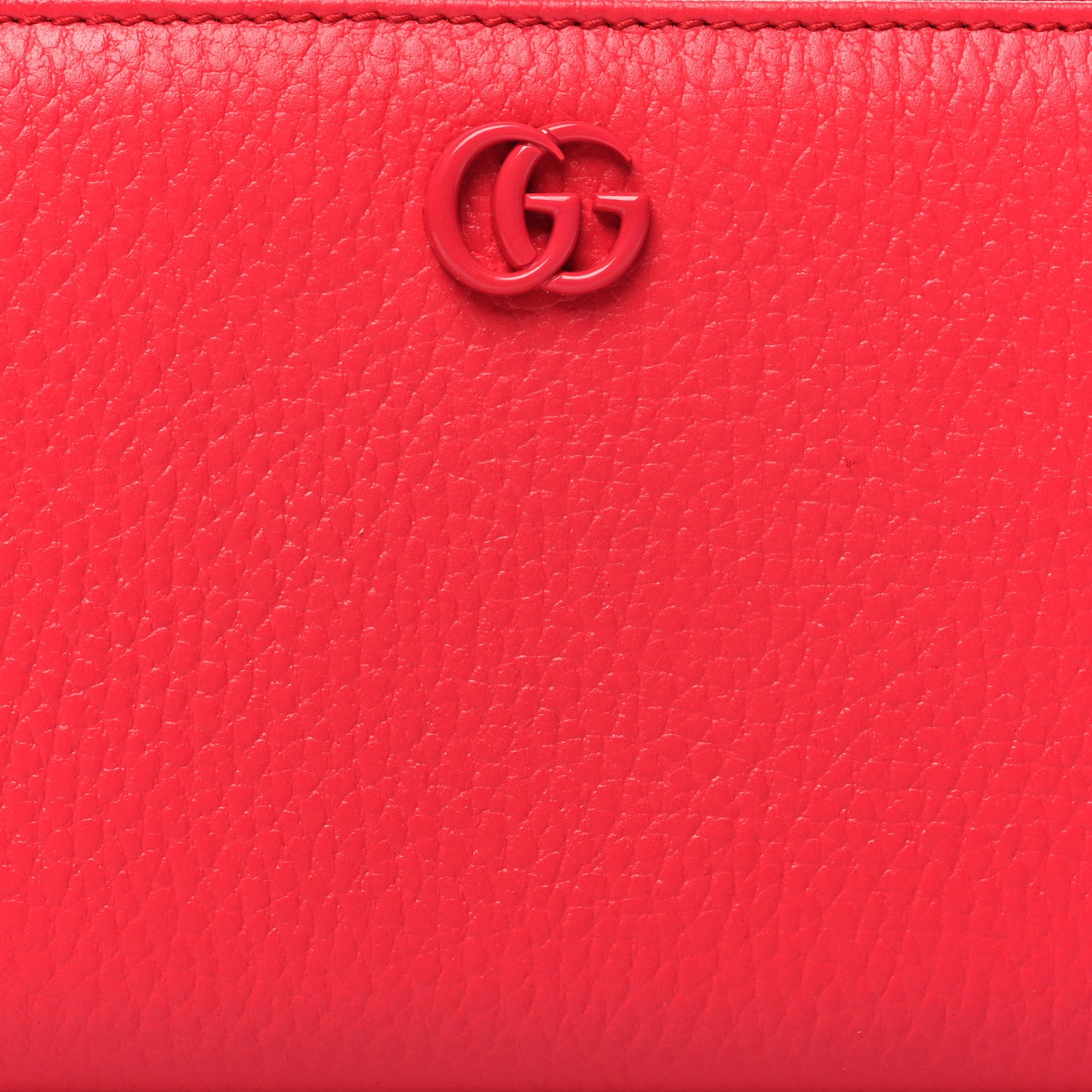 Gucci Dollar Calfskin Monochrome GG Marmont Zip Around Wallet Runway Coral 8 of 8