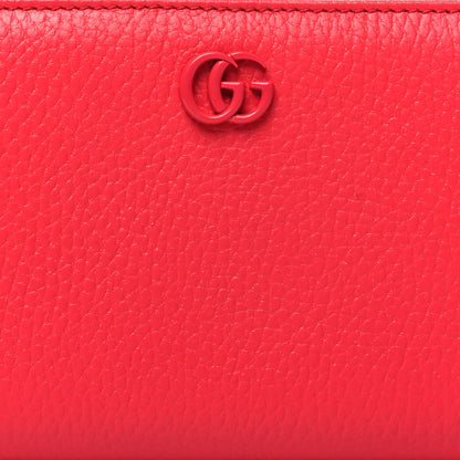 Gucci Dollar Calfskin Monochrome GG Marmont Zip Around Wallet Runway Coral 8 of 8