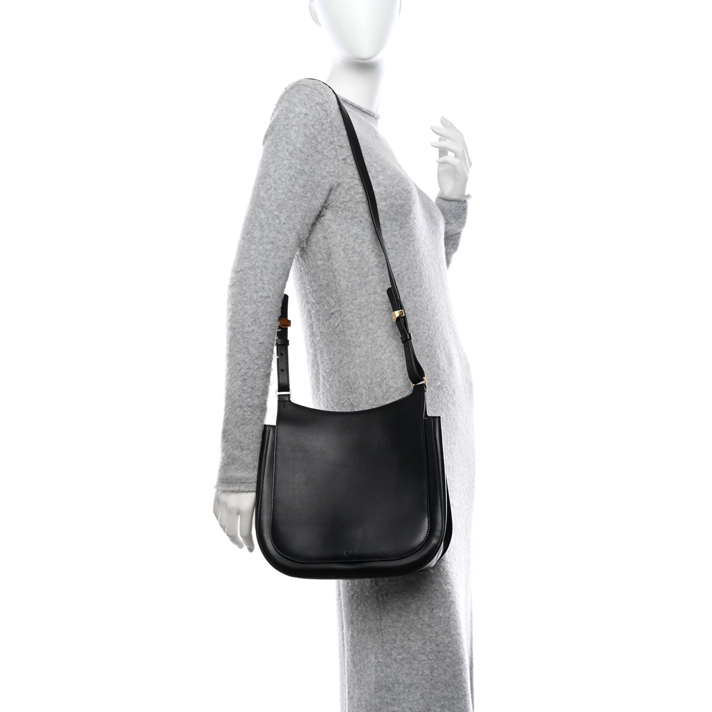 Smooth Calfskin Hunting Bag 11 Black