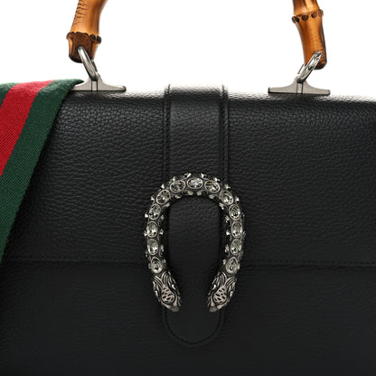 Gucci Dollar Calfskin Crystal Web Medium Dionysus Bamboo Top Handle Bag   Black Black Diamond 8 of 11