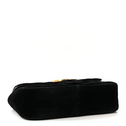 Gucci Velvet Matelasse Mini GG Marmont Shoulder Bag Black 4 of 10