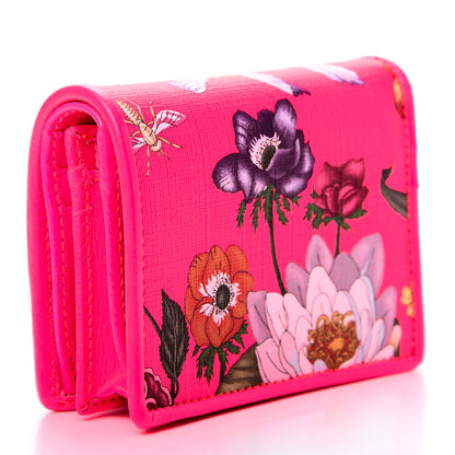 Gucci Calfskin Flora Print Zumi Card Case Fuxia Fluo 3 of 9