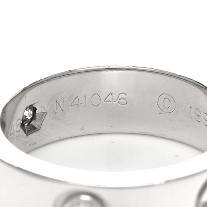 Cartier 18K White Gold 3 Diamond 5.5mm LOVE Ring 48 4.5 4 of 5