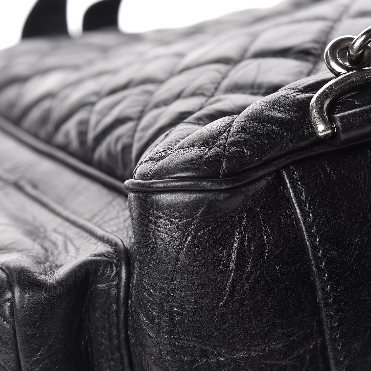 Chanel Aged Calfskin Quilted Large Casual Rock Backpack Black 10 of 15