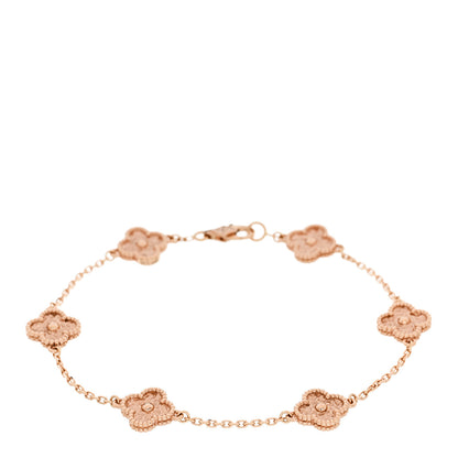 Van Cleef & Arpels 18K Rose Gold 6 Motifs Sweet Alhambra Bracelet 1 of 5