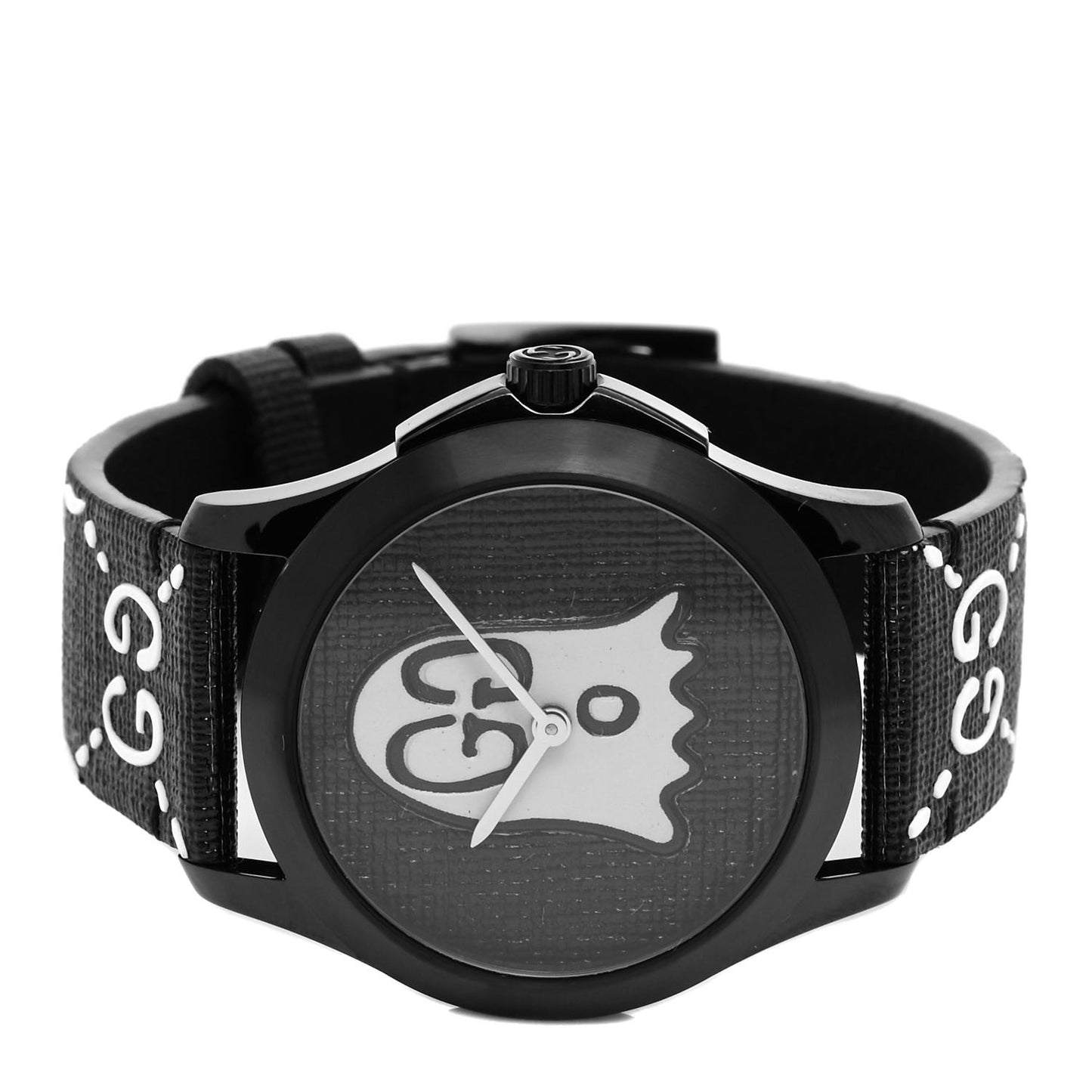 PVD Stainless Steel Canvas 38mm G-Timeless Ghost Quartz Watch Black