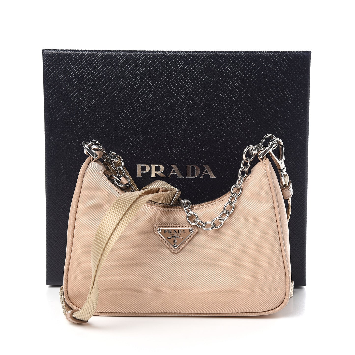 Tessuto Nylon Saffiano Mini Re-Edition 2000 Shoulder Bag Cammeo