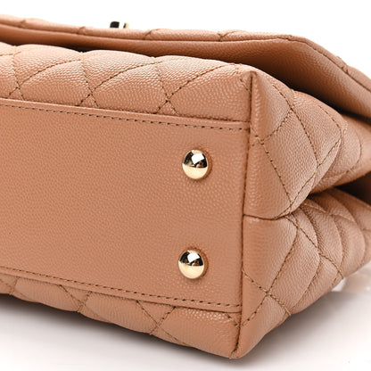 Chanel Caviar Quilted Lizard Embossed Mini Coco Handle Flap Brown 10 of 11
