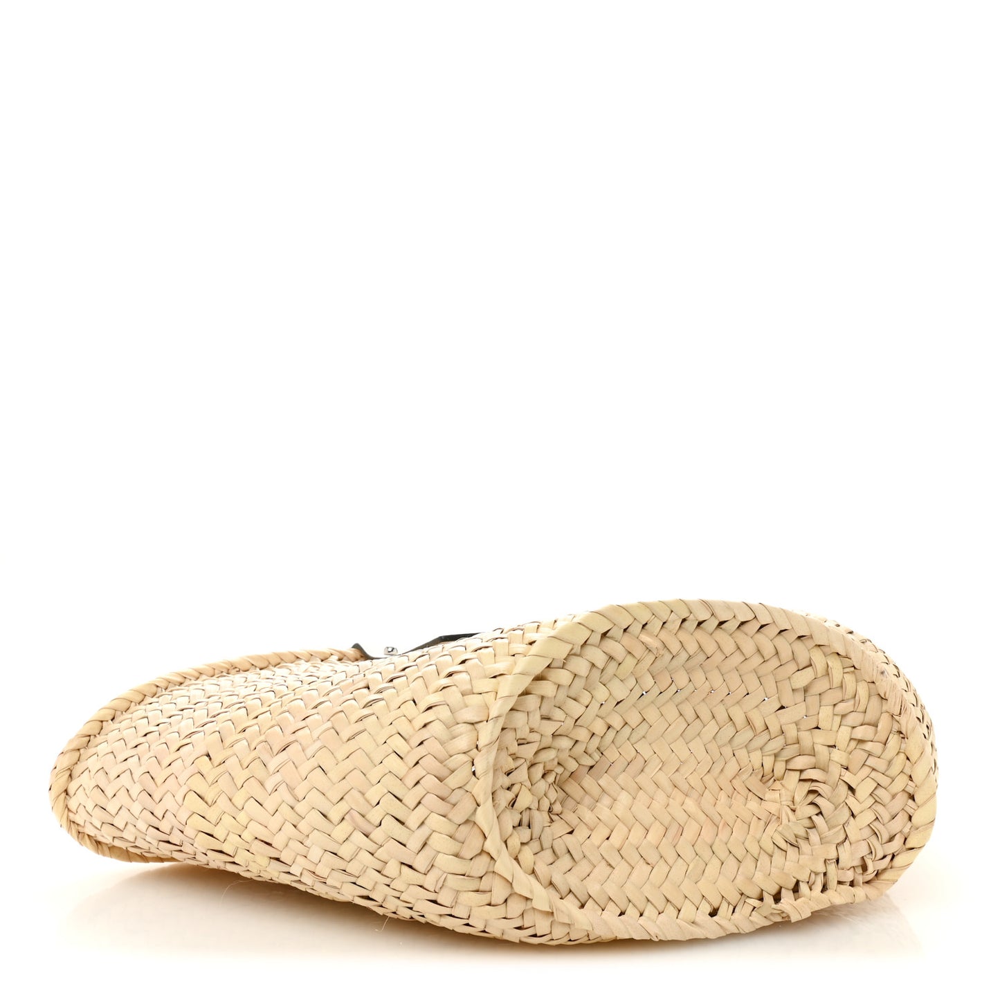 Raffia Medium Basket Tote Bag Natural White