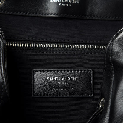 Saint Laurent Calfskin Y Quilted Monogram Small Loulou Backpack Black 5 of 8