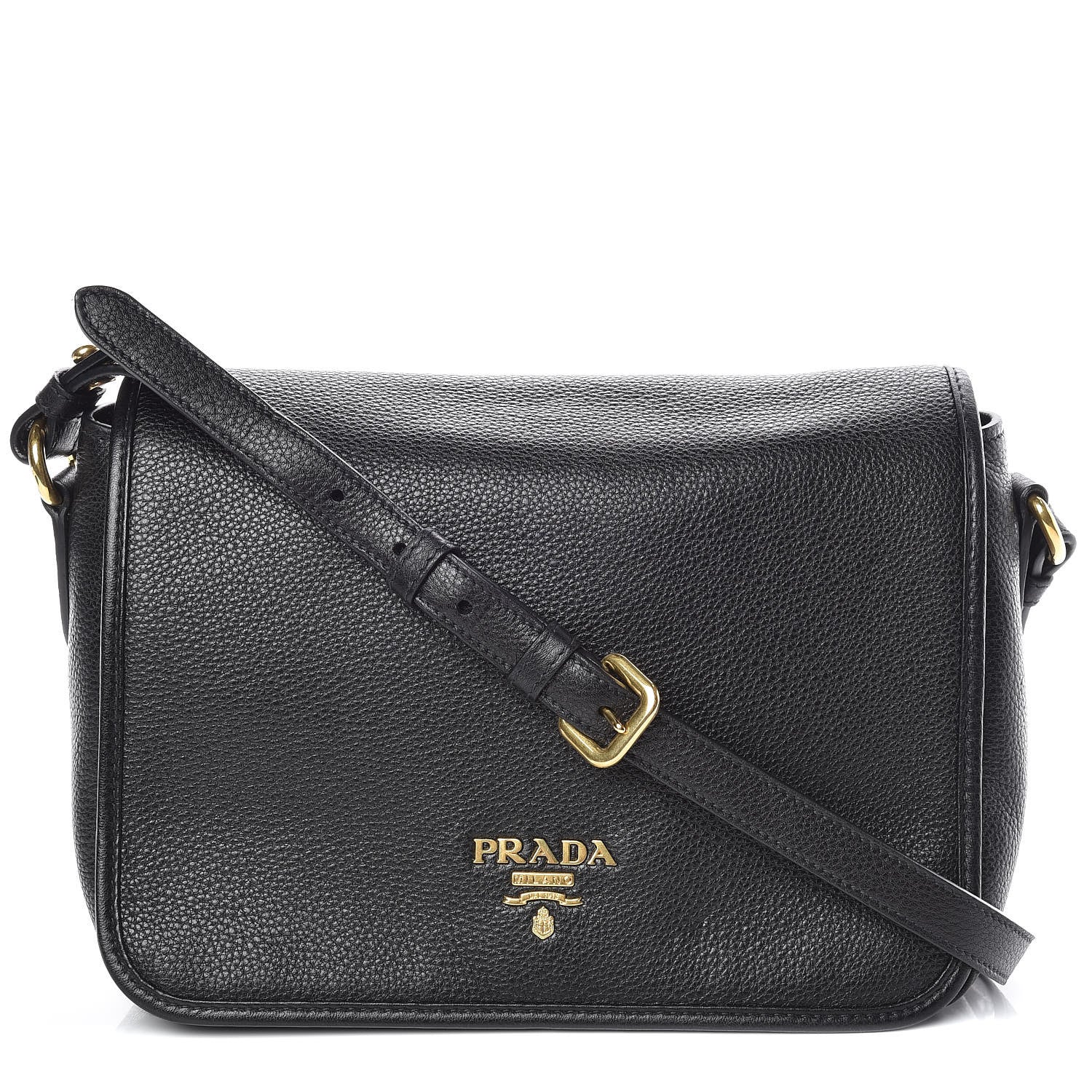 Prada Vitello Phenix Crossbody Bag Black 1 of 9